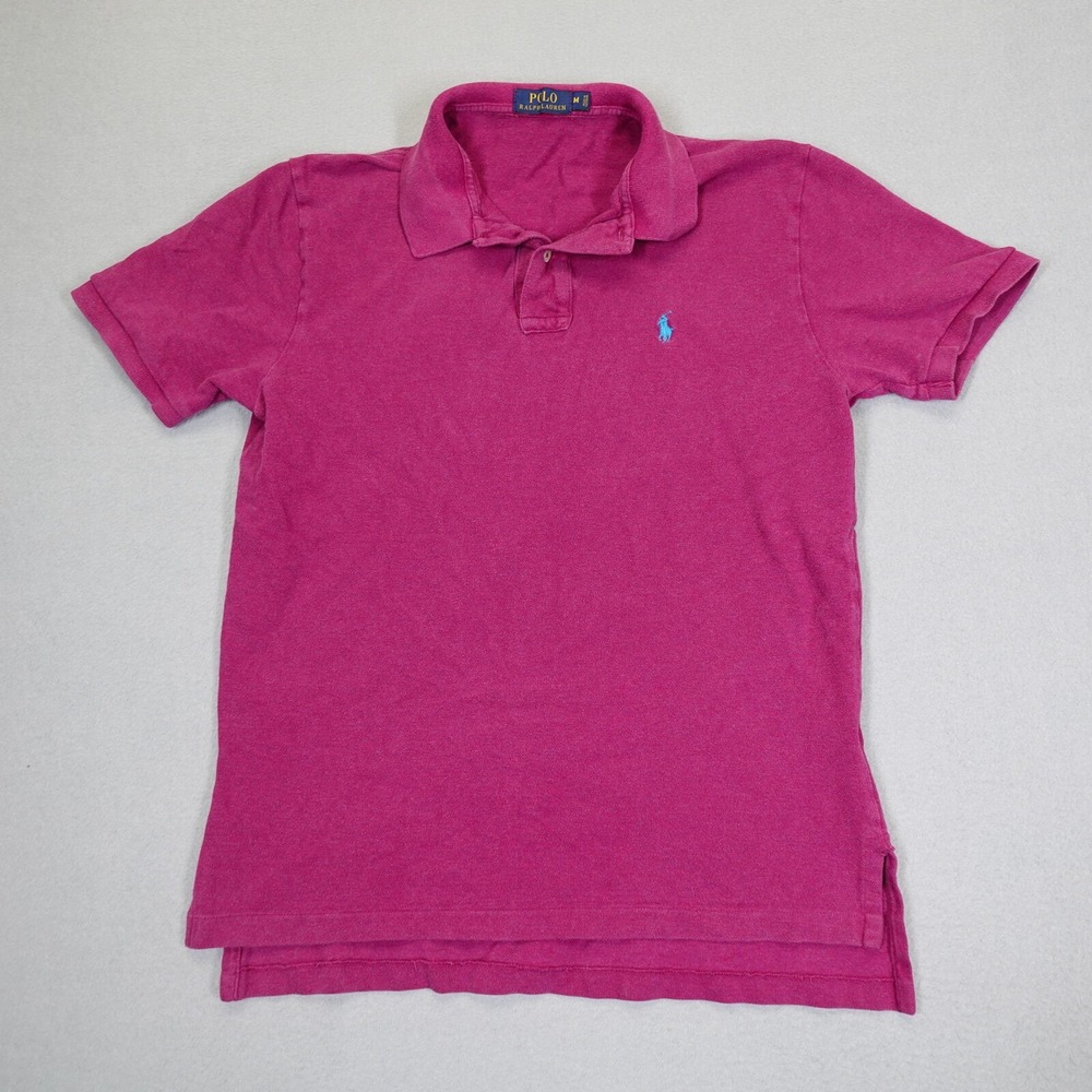 Polo Ralph Lauren Polo Shirt Mens M Pink Short Sleeve Pique Pony Logo Casual